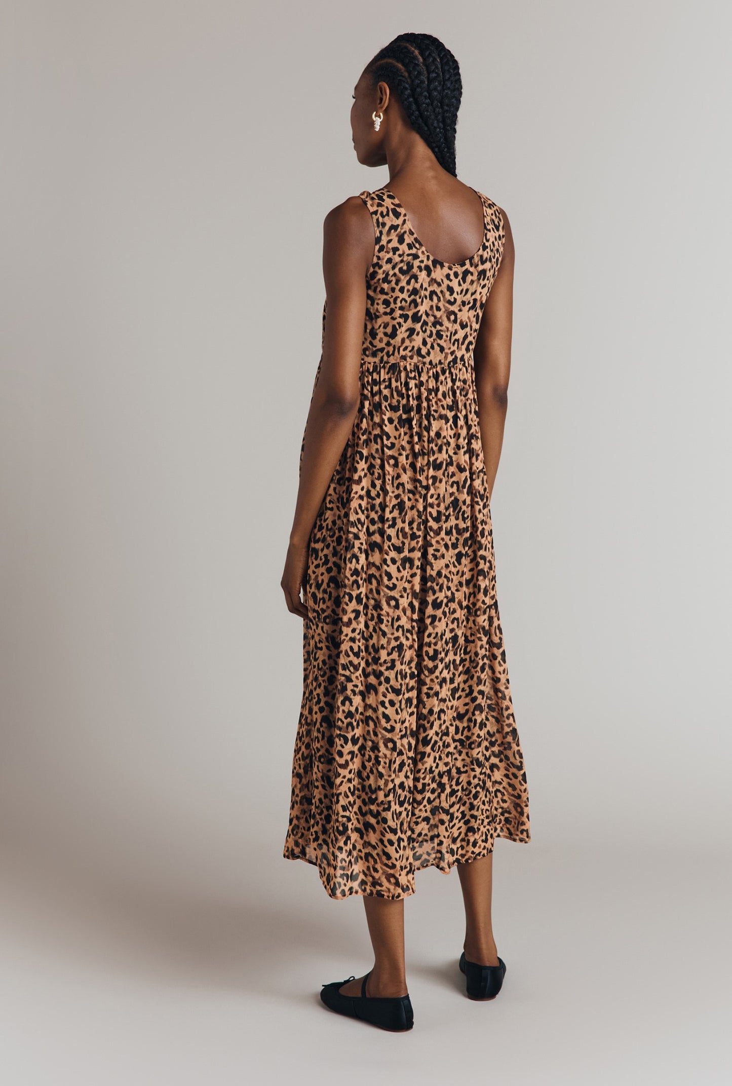 Maya Georgette Animal Print Midi Dress
