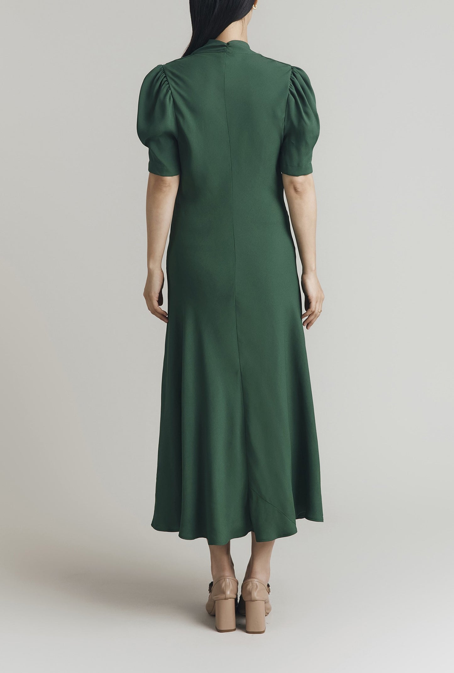 Capri Crepe Short Sleeve Midi Dress