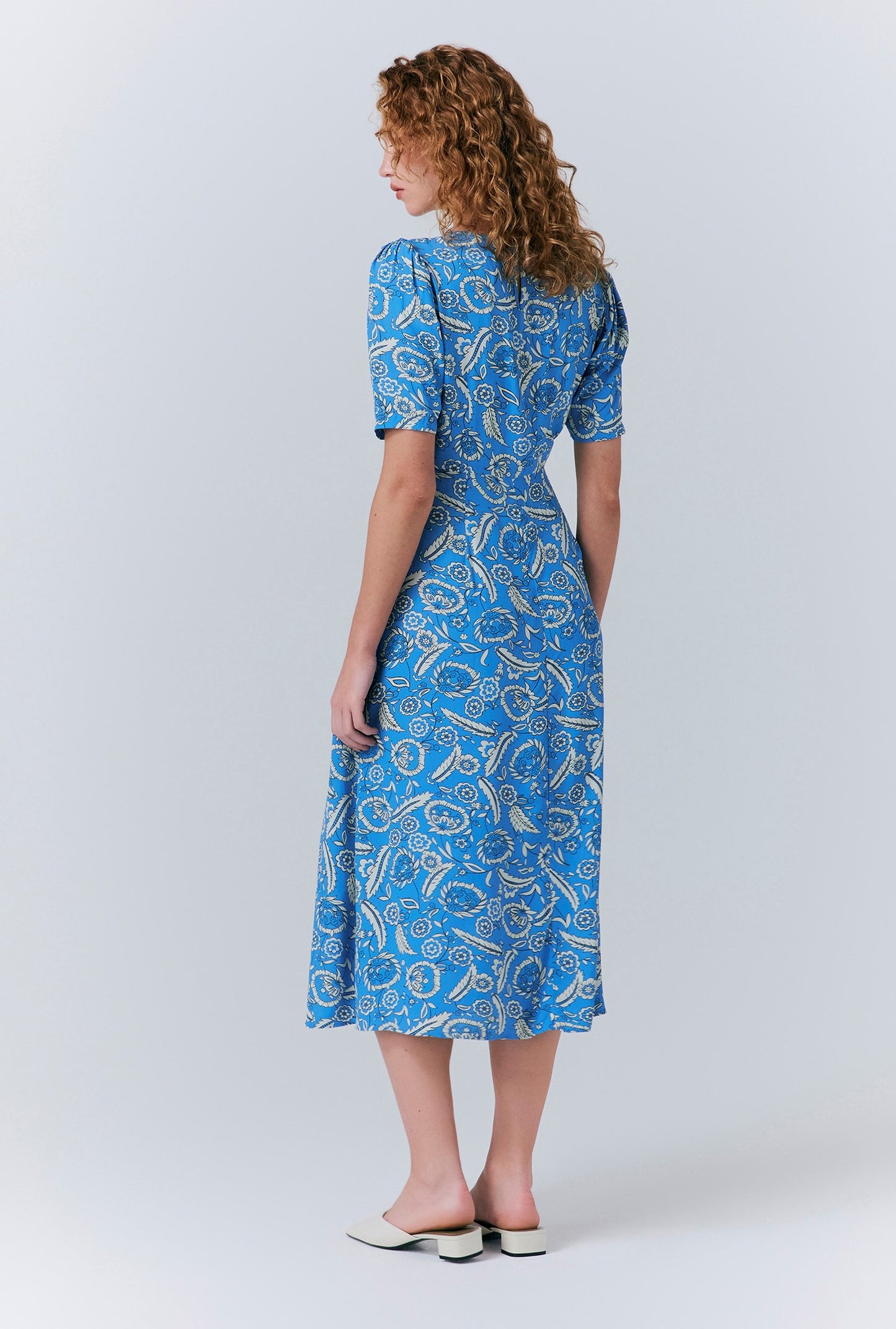 Esme Mono Floral Crepe Dress