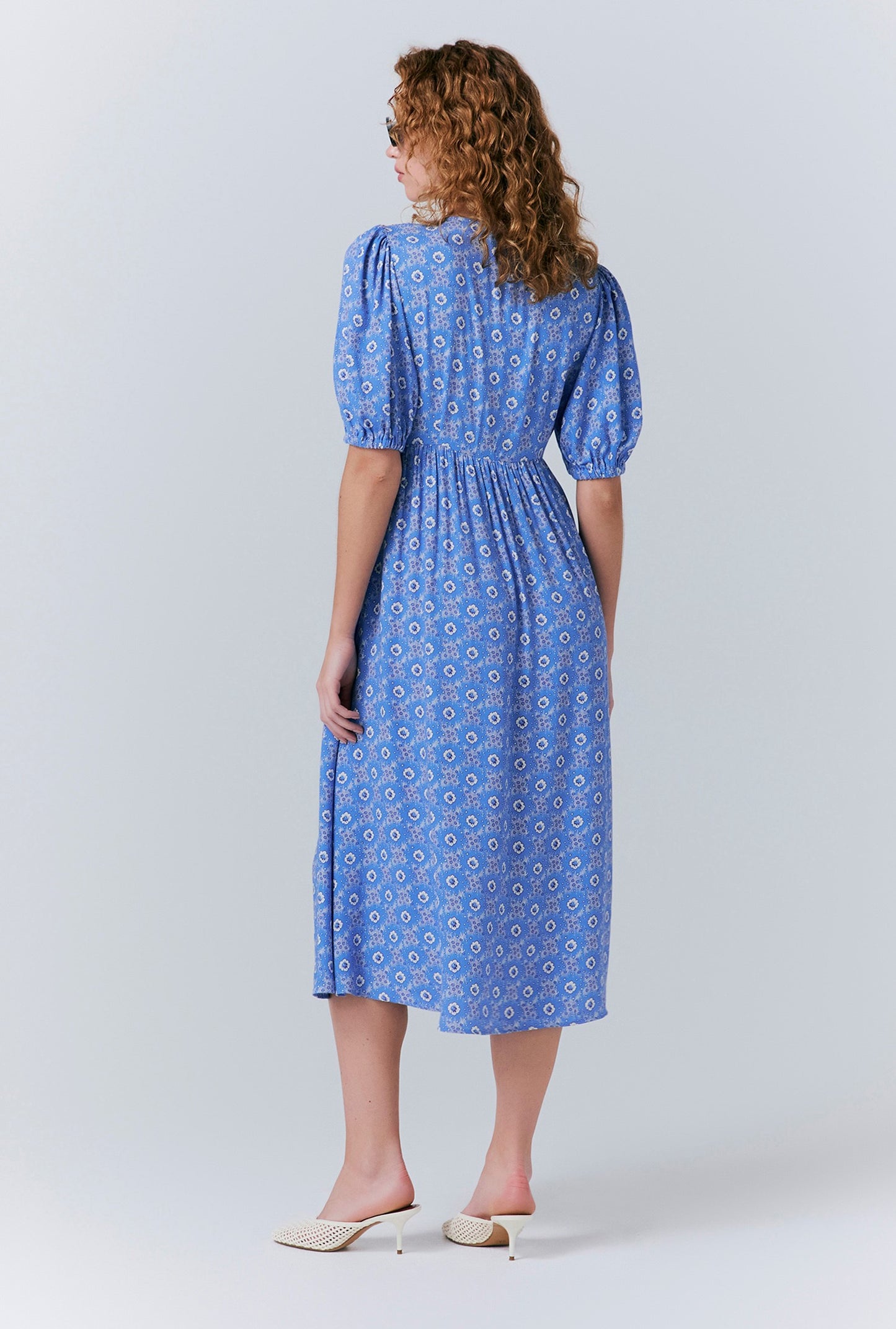 Nellie Crepe Collared Midi Smock Dress
