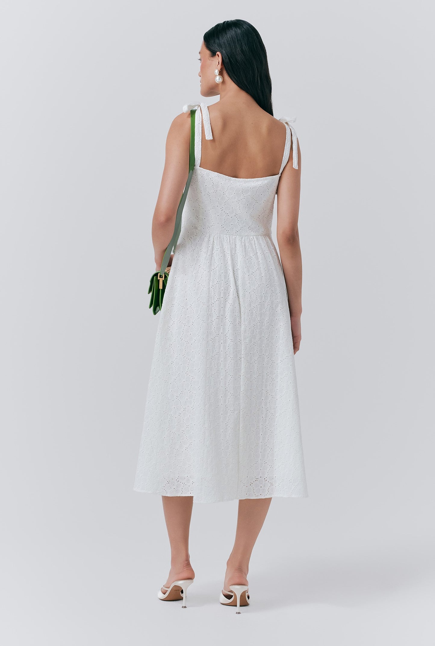 Fabiola Embroidered Cotton Strappy Dress