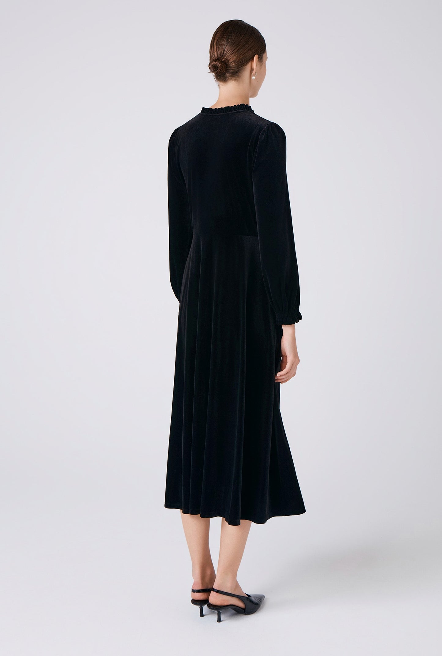 Ivy Velvet V Neck Midi Dress