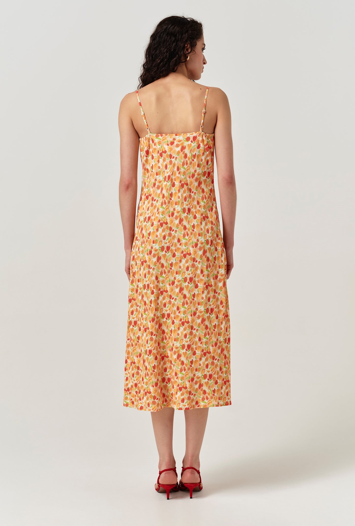 Stacy Cowl Neck Crepe Midi Dress