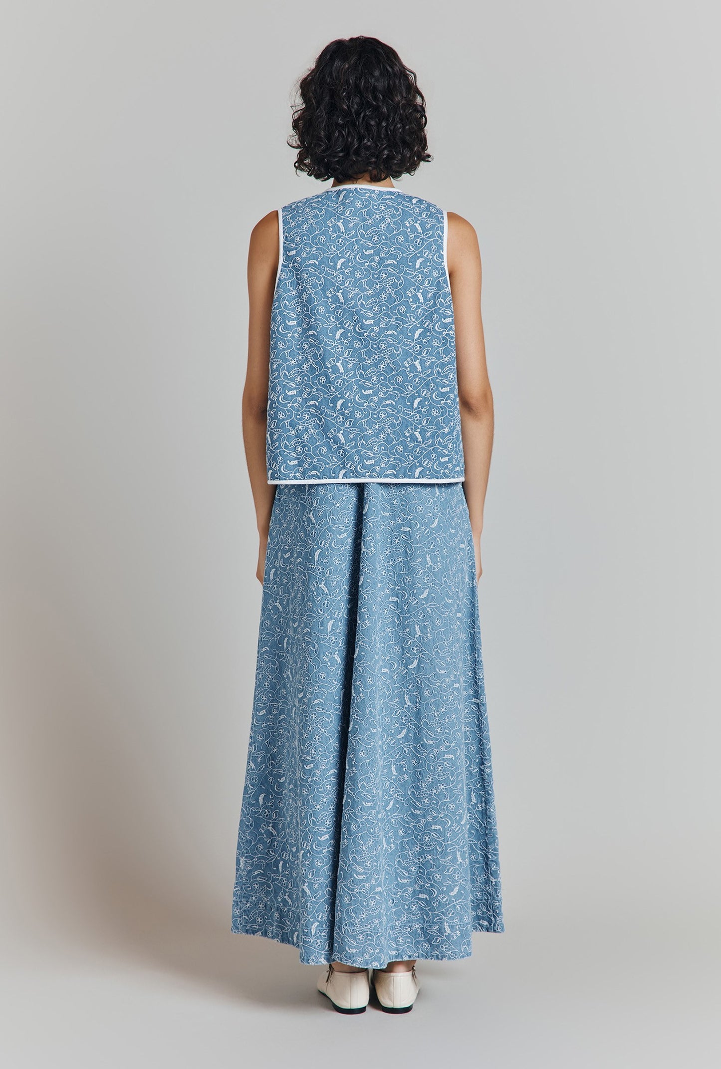 Juliet Embroidered Denim Waistcoat