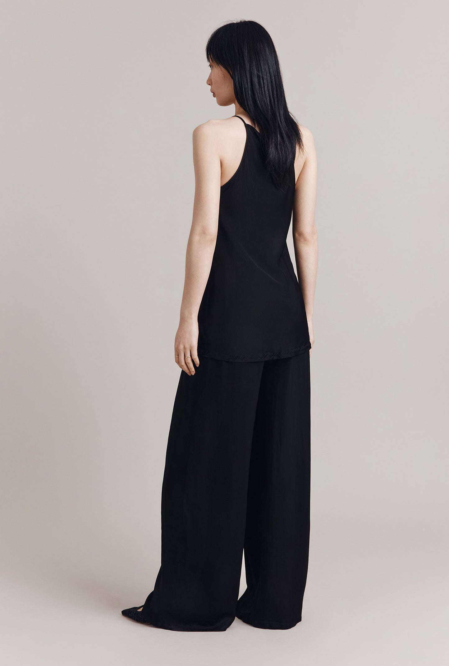 Celine Satin Wide Leg Trousers