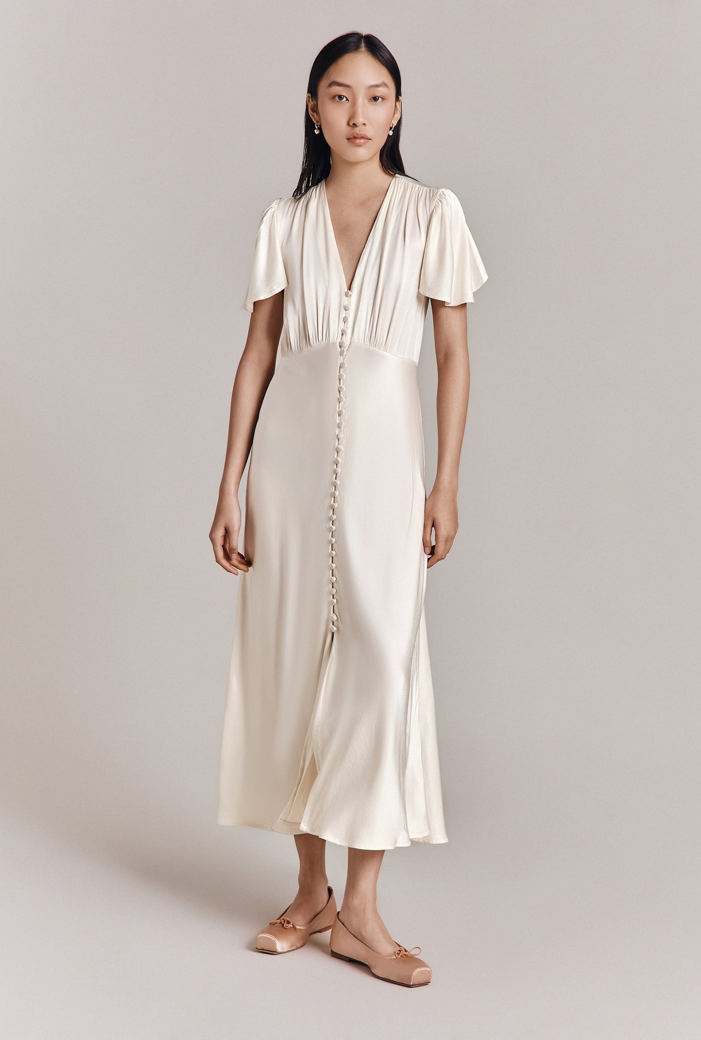 Grace Satin Midi Dress