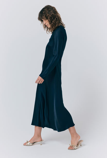 Mari Satin Midi Dress