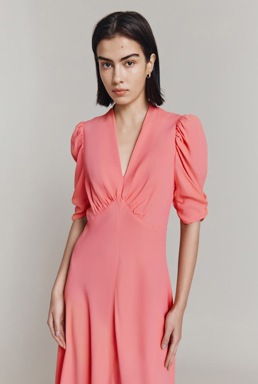 Madi Satin Back Crepe Midi Dress