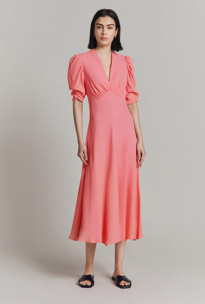 Madi Satin Back Crepe Midi Dress