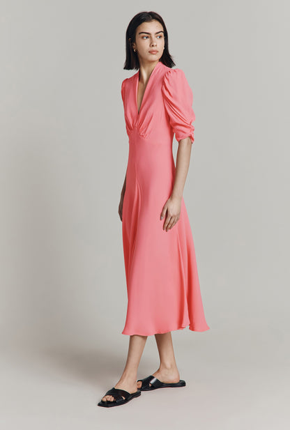Madi Satin Back Crepe Midi Dress