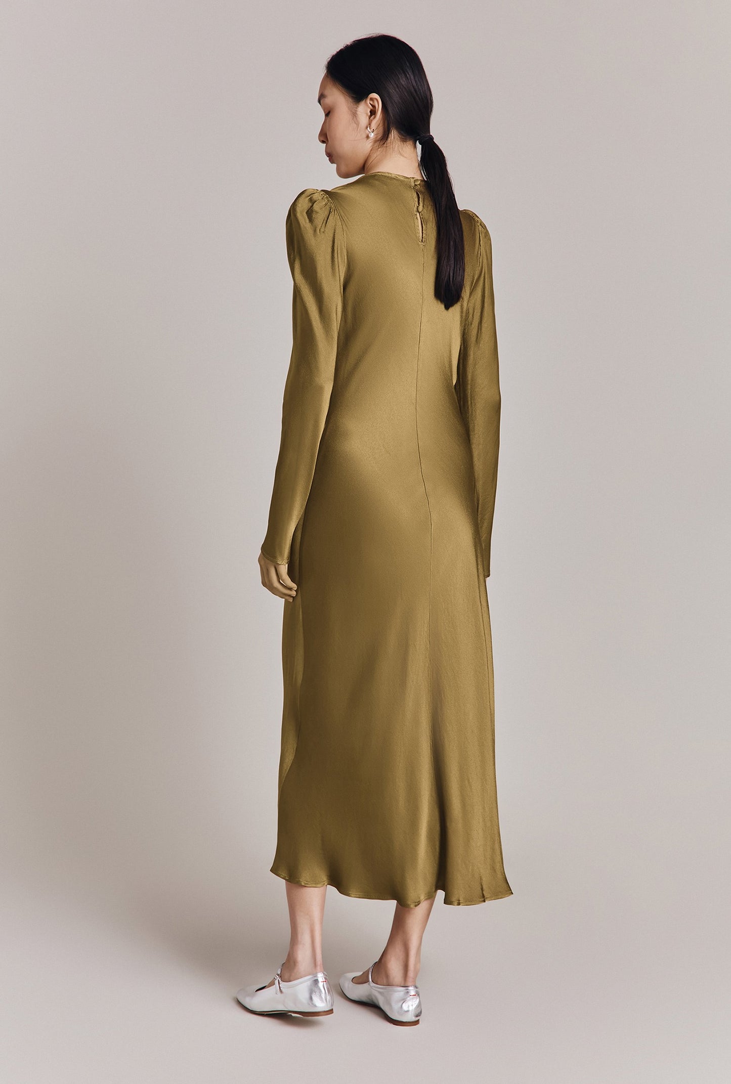 Frankie Cowl Neck Satin Midi Dress