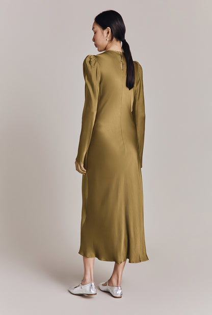 Frankie Cowl Neck Satin Midi Dress