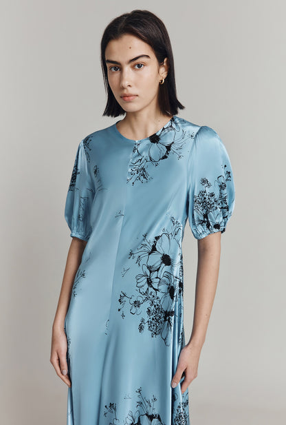 Paloma Floral Satin Midi Dress