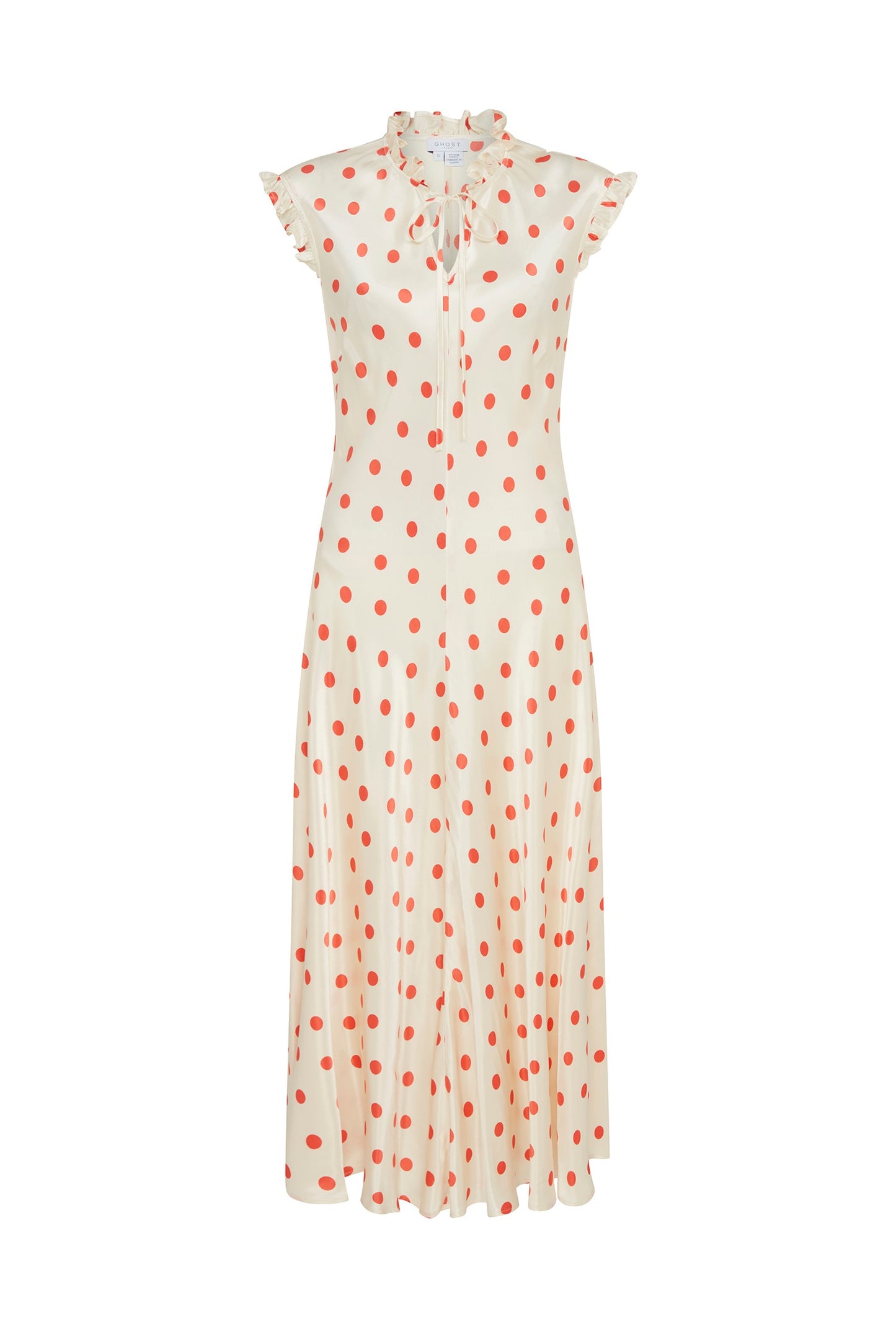 Cicely Polka Dot Satin Midi Dress