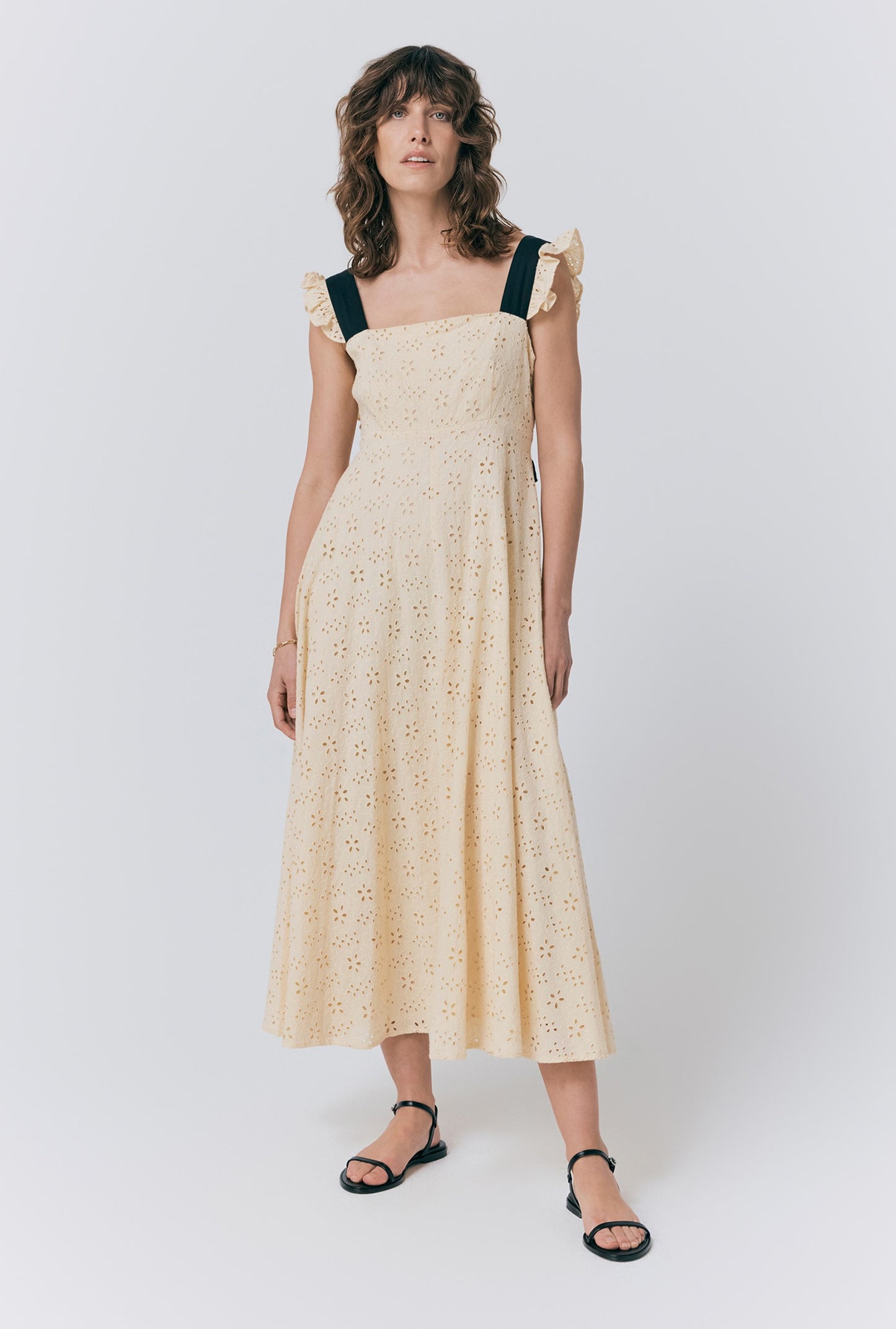 Charlotte Cotton Embroidered Midi Dress