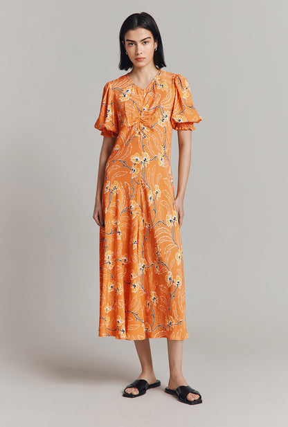 Lainey Crepe Floral Midi Dress
