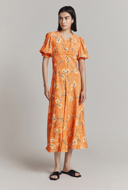 Lainey Crepe Floral Midi Dress