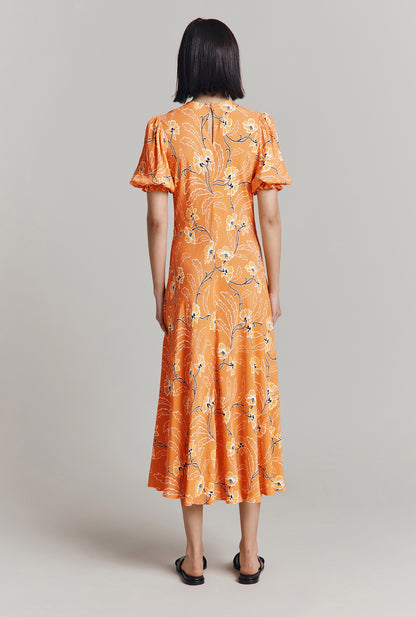 Lainey Crepe Floral Midi Dress