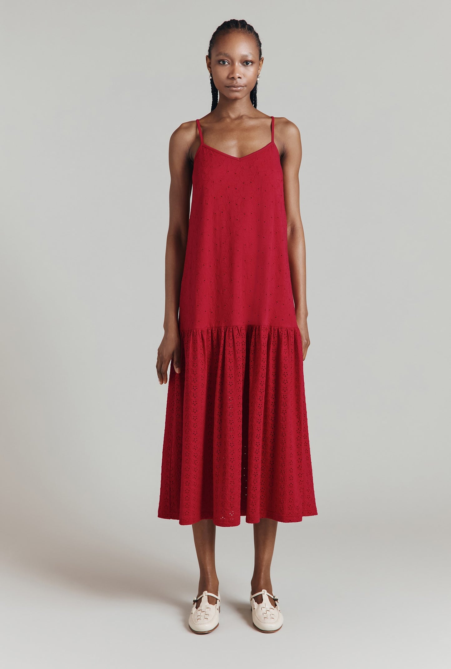 Kaylee Cotton Broderie Midi Dress
