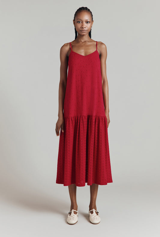 Kaylee Cotton Broderie Midi Dress