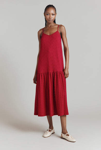 Kaylee Cotton Broderie Midi Dress