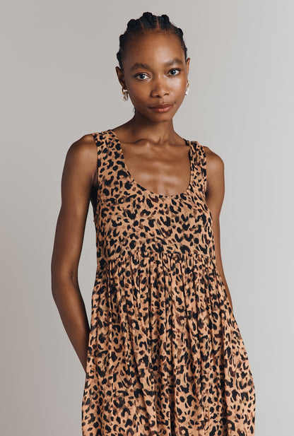Maya Georgette Animal Print Midi Dress