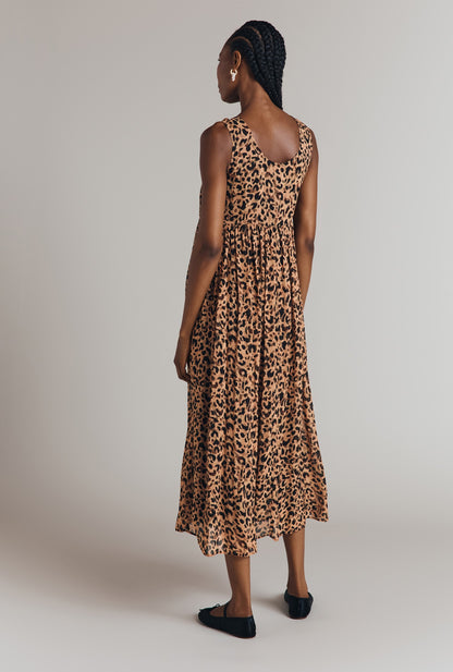 Maya Georgette Animal Print Midi Dress