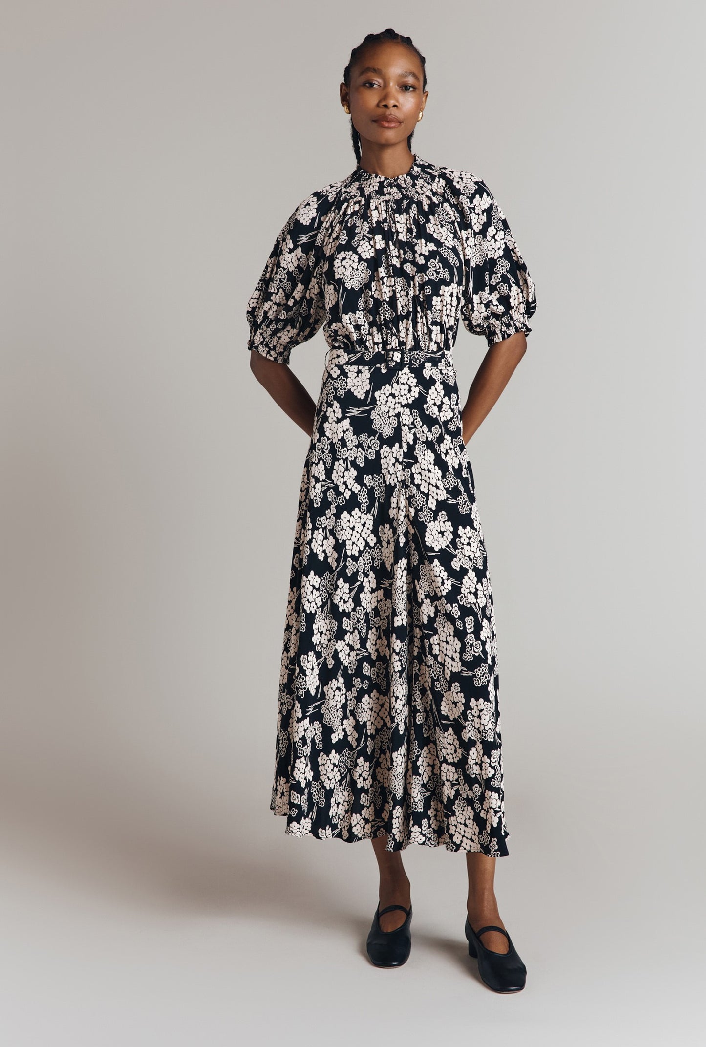 Dolly Printed Floral Midi Dress