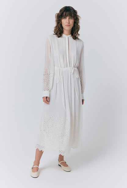 Millie Cutwork Embroidered Georgette Dress