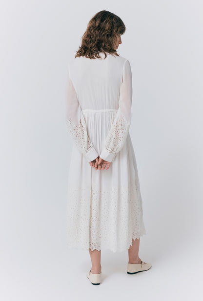 Millie Cutwork Embroidered Georgette Dress