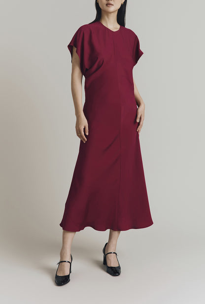 Dara Crepe Short Sleeve Midi Dress