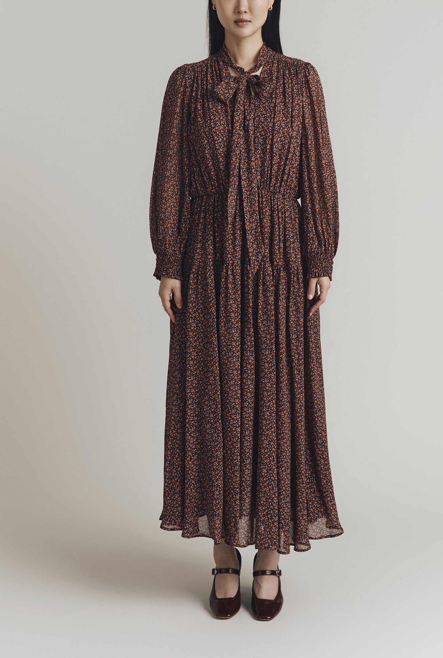 Orla Ditsy Georgette Tiered Maxi Dress