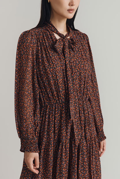 Orla Ditsy Georgette Tiered Maxi Dress