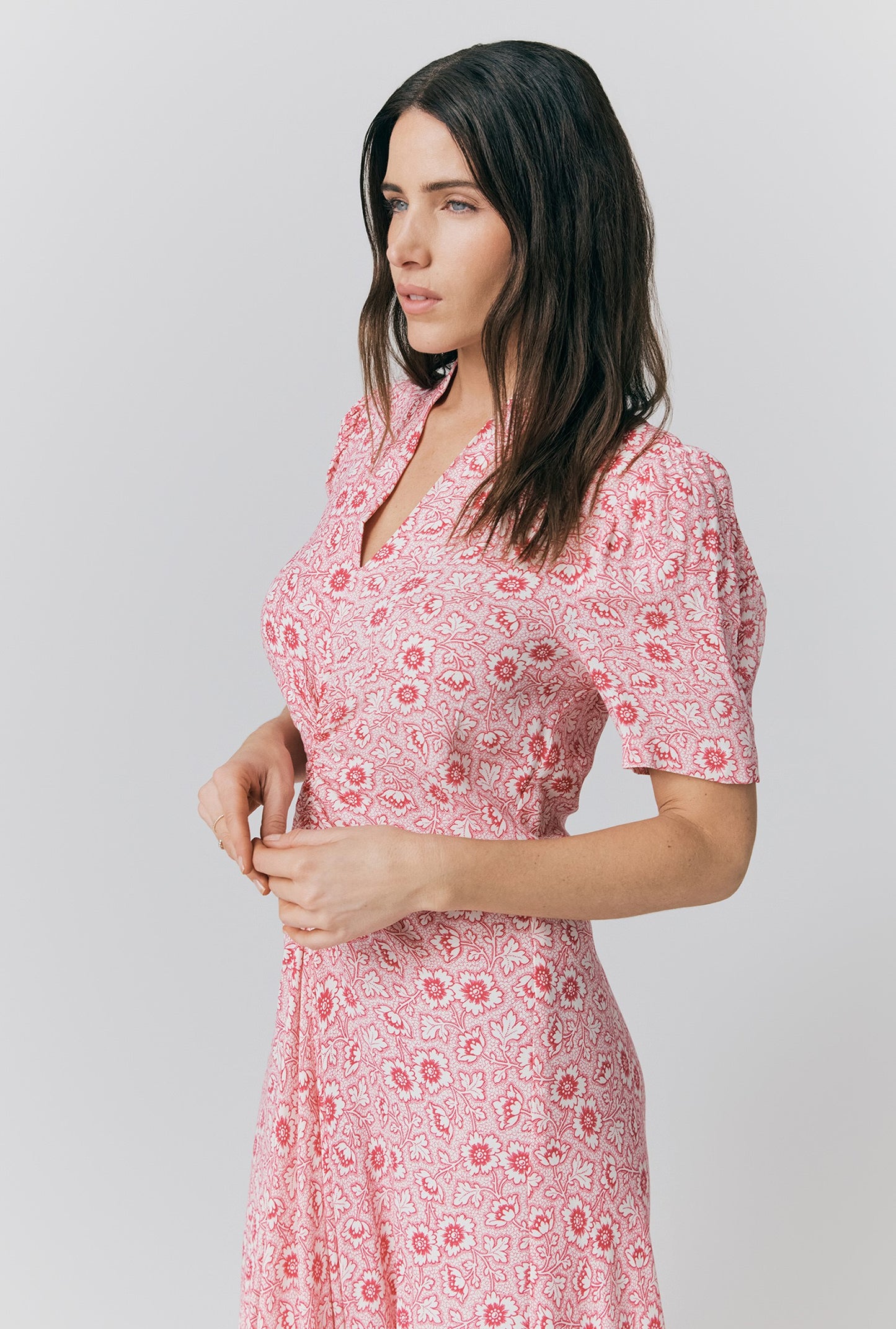 Capri Crepe Floral Midi Dress