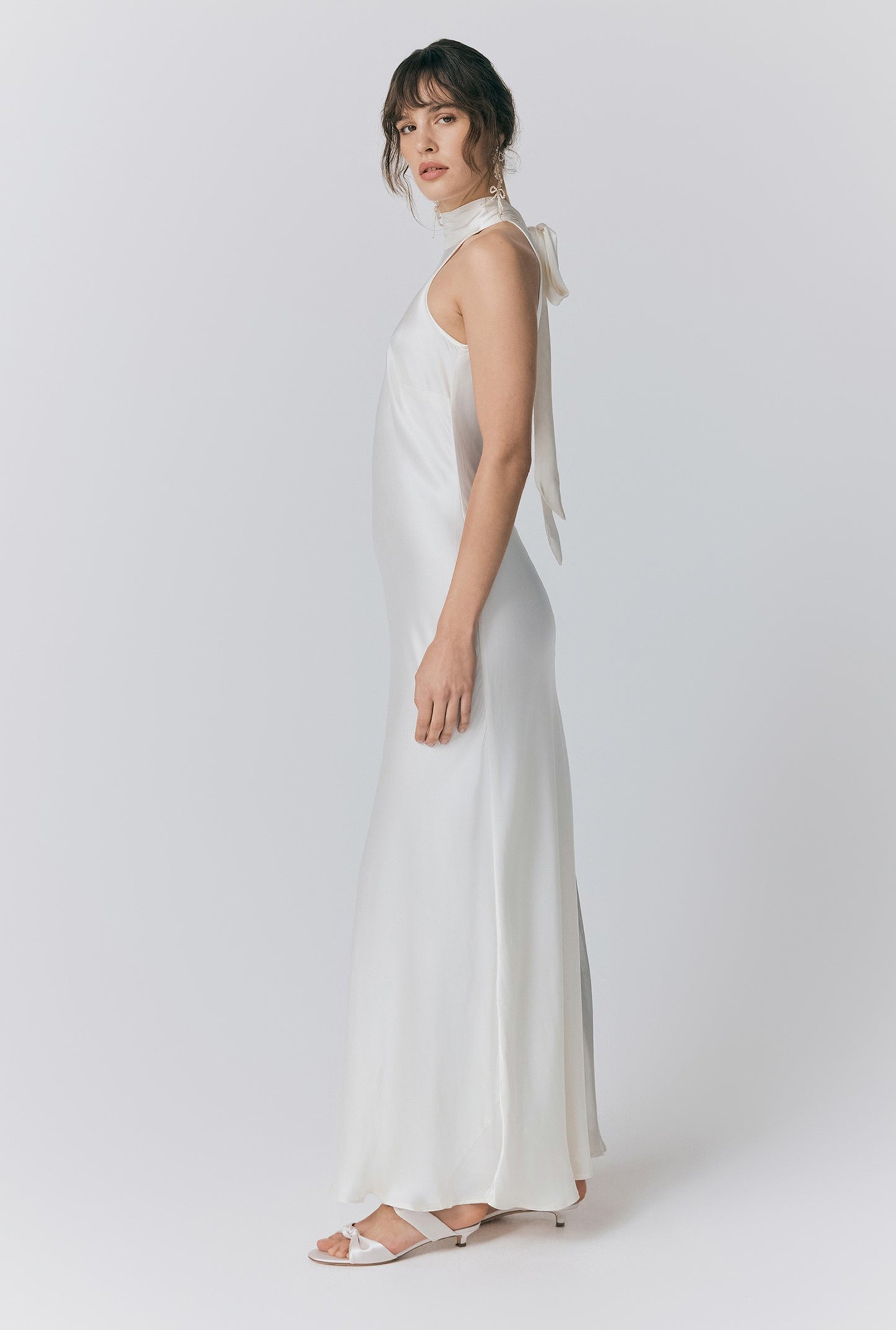 Amaia Halter Neck Satin Maxi Dress