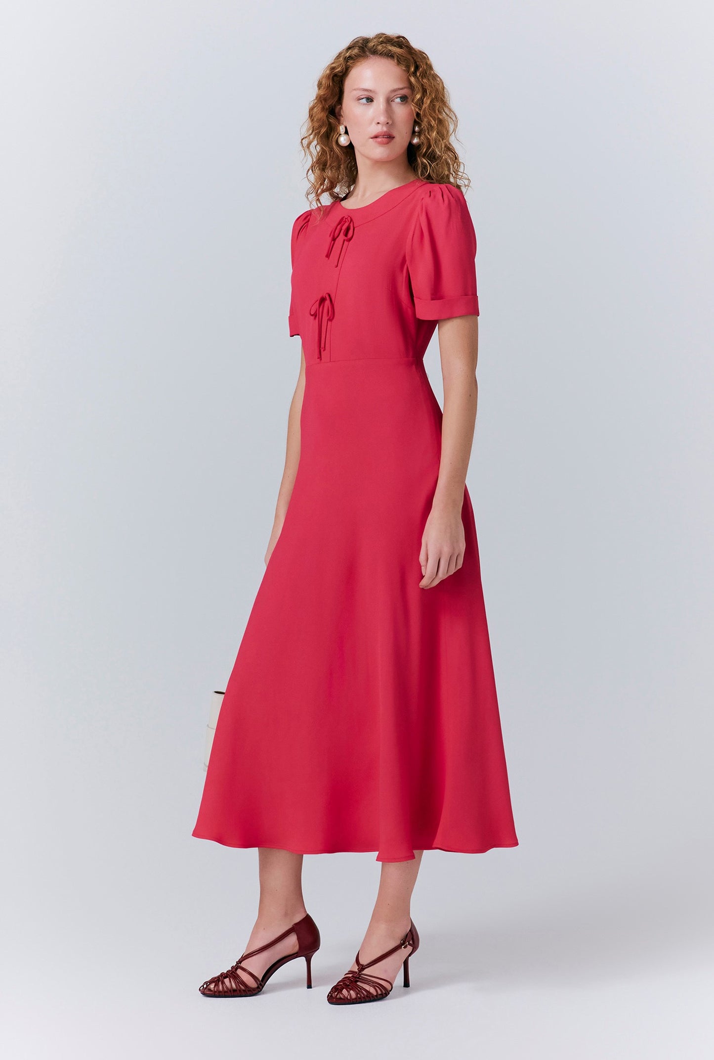 Louisa Crepe Bow Midi Dress