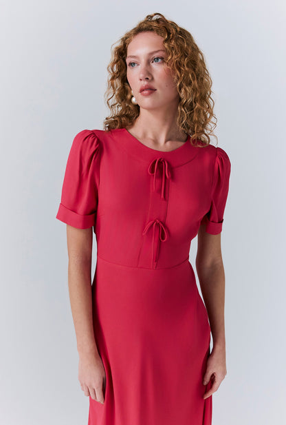 Louisa Crepe Bow Midi Dress