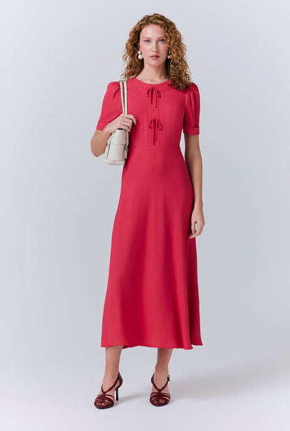 Louisa Crepe Bow Midi Dress