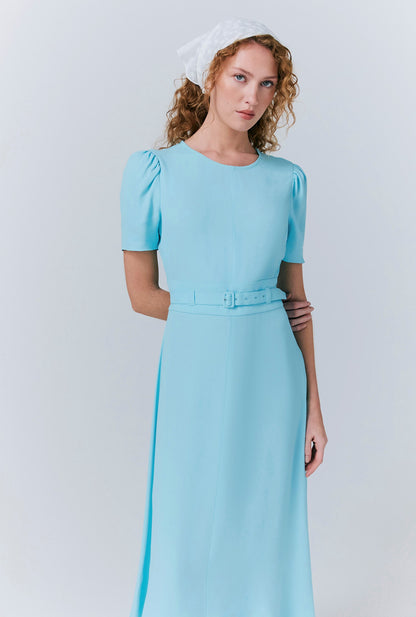 Jasmine Crepe Belted Midi Dress