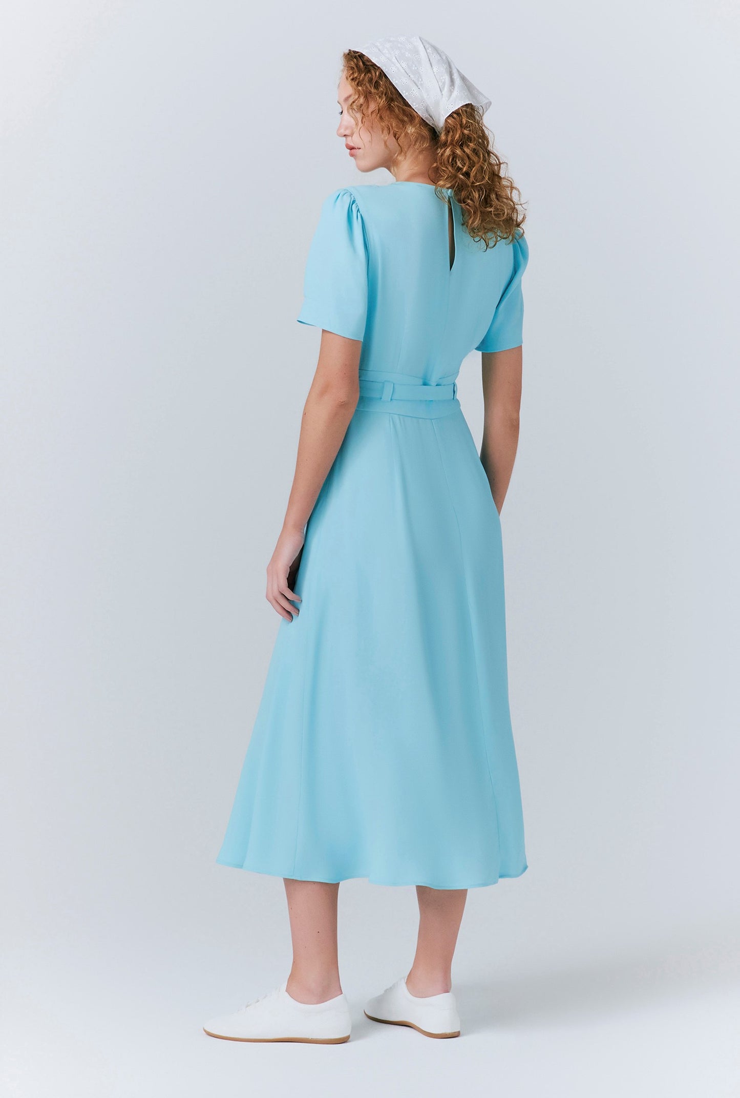 Jasmine Crepe Belted Midi Dress