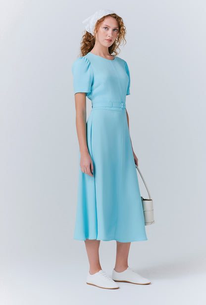 Jasmine Crepe Belted Midi Dress