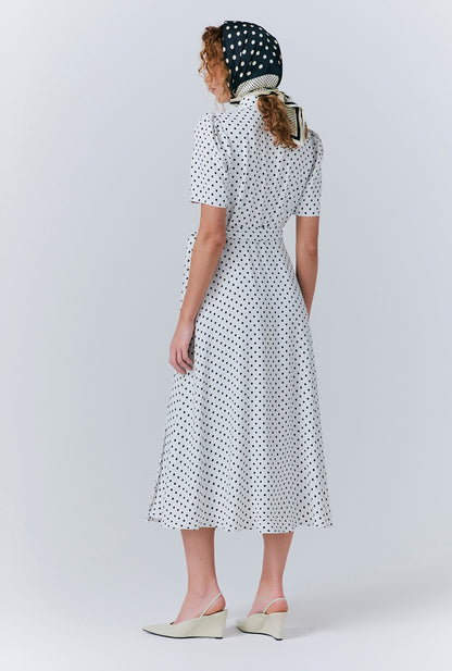Giselle Crepe Polka Dot Wrap Dress