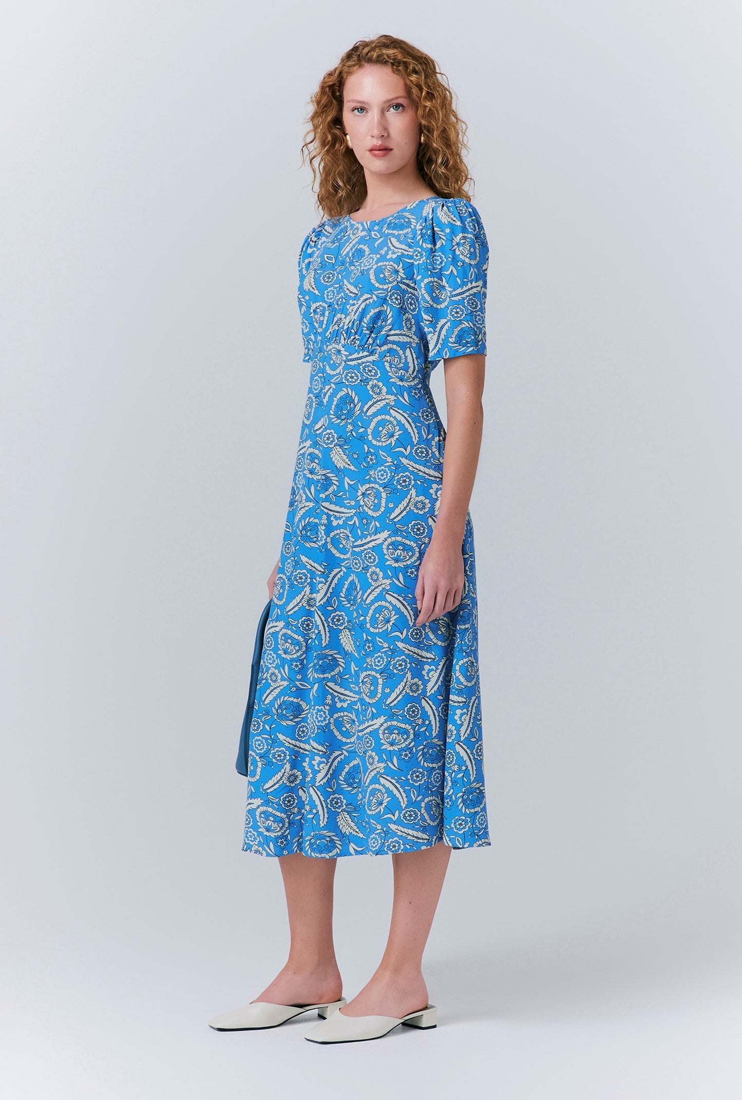 Esme Mono Floral Crepe Dress