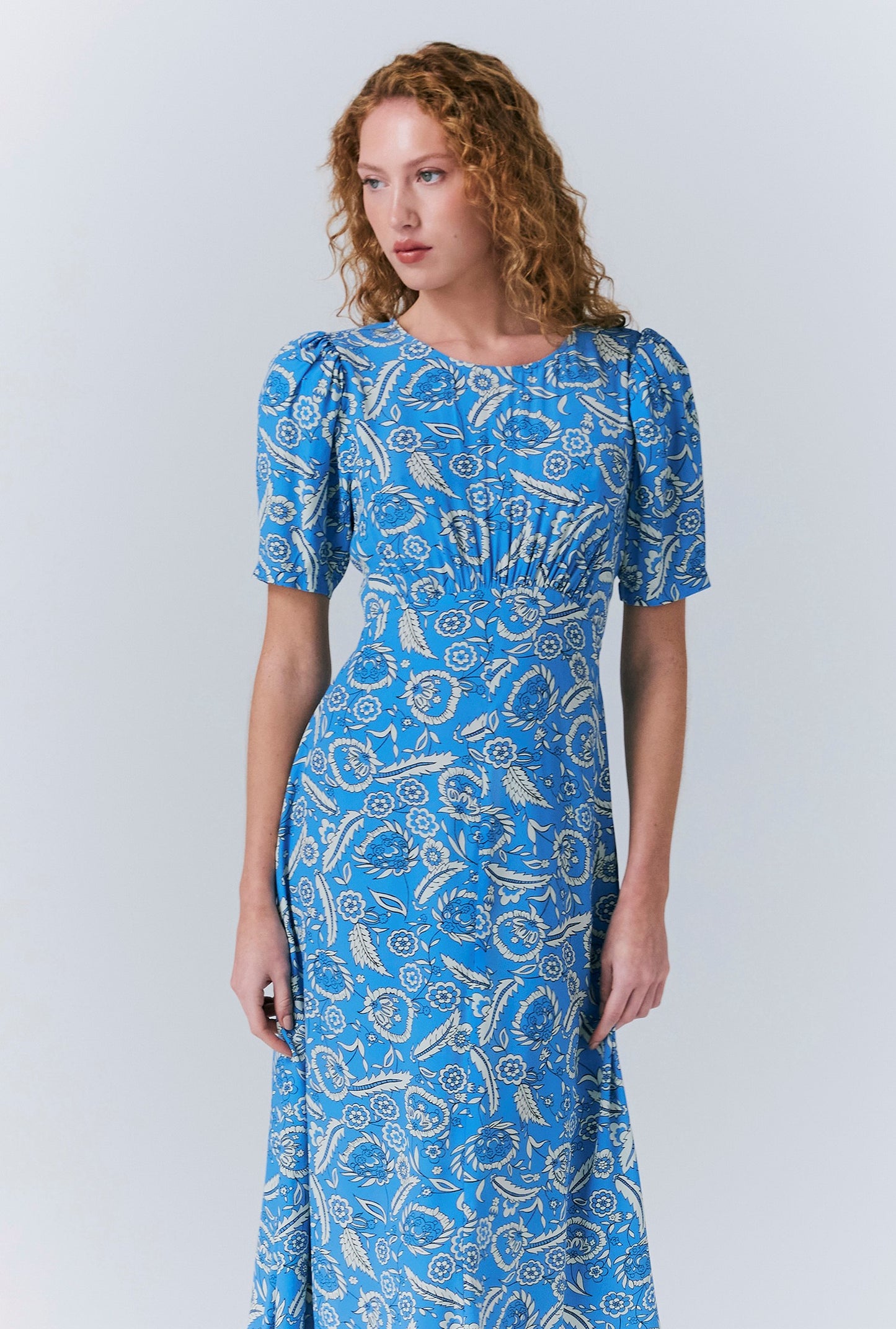 Esme Mono Floral Crepe Dress