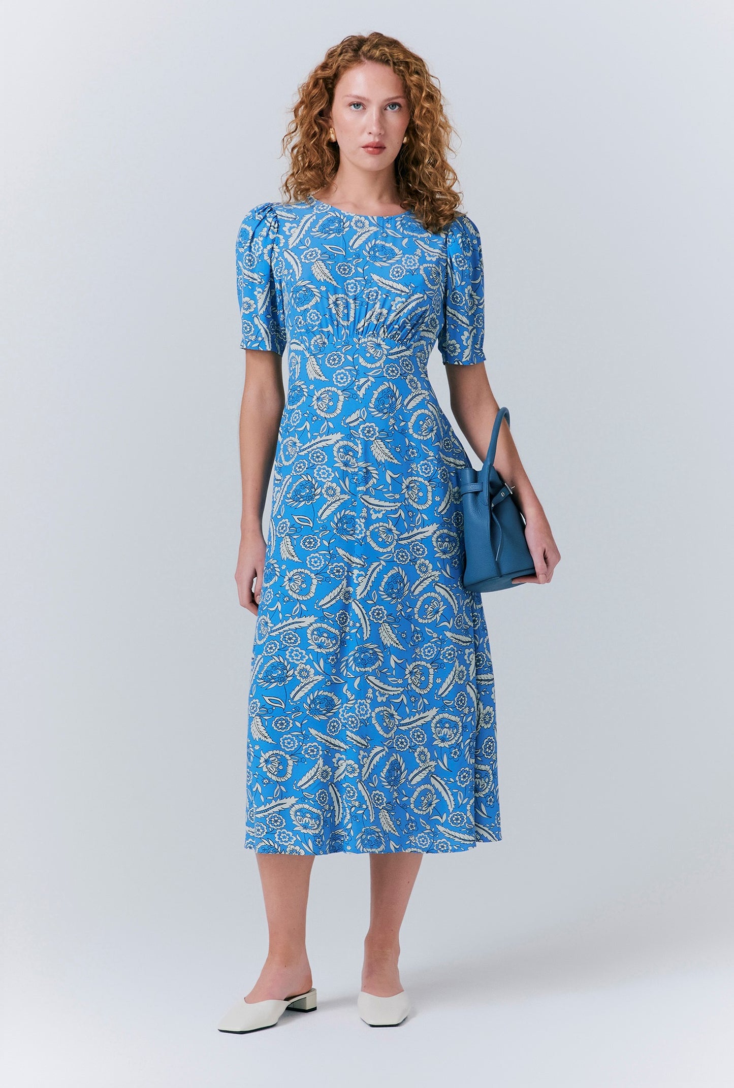 Esme Mono Floral Crepe Dress