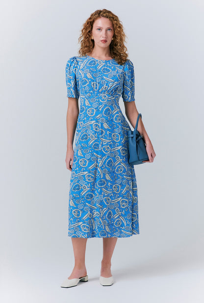 Esme Mono Floral Crepe Dress