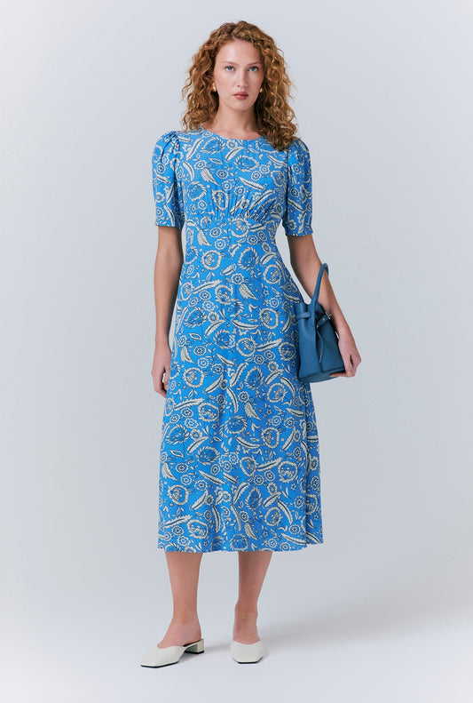 Esme Mono Floral Crepe Dress