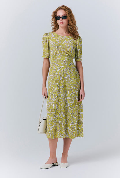 Esme Mono Floral Crepe Dress