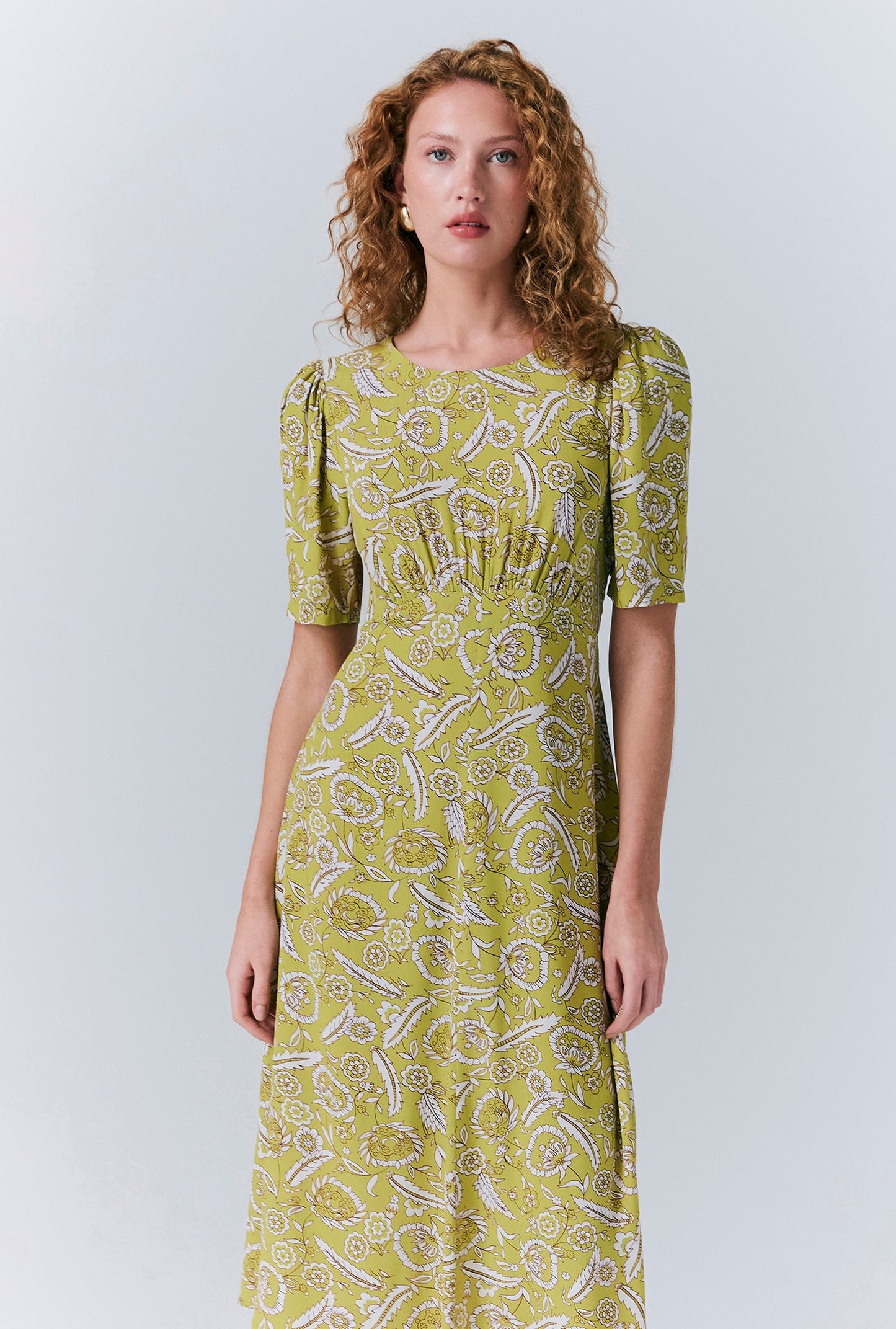 Esme Mono Floral Crepe Dress