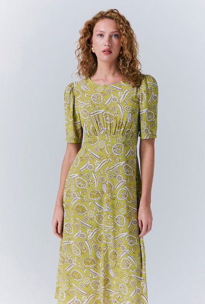 Esme Mono Floral Crepe Dress